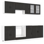 vidaXL 8 Peças Armário de Cozinha Conjunto Kalmar Preto - 3816861507