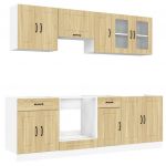vidaXL 8 Peças Armário de Cozinha Conjunto Kalmar Sonoma Carvalho - 1555672560