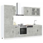 vidaXL 8 Peças Armário de Cozinha Conjunto Kalmar Cinzento Cimento - 3272999824