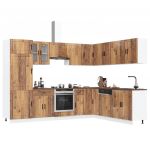 vidaXL 14 Peças Armário de Cozinha Conjunto Porto Madeira Velha - 3225313969