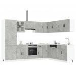 vidaXL 14 Peças Armário de Cozinha Conjunto Porto Concreto Cinza - 3381145242