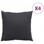 vidaXL Almofadas de Sofá 4 Peças 40x40 cm Tecido Preto - 3914372014