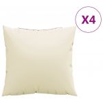 vidaXL Almofadas de Sofá 4 Peças 40x40 cm Tecido Cor Creme - 1999898125