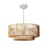 Sweeek Luminária Suspensa com Efeito Rattan 50cm Coline Natural 50x50x167 cm
