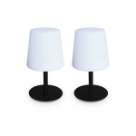 Sweeek Candeeiro de Mesa led para Interior/exterior Set de 2 Lâmpada S Cor Preto 28x15.5x28 cm