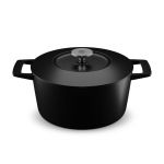 Master Swiss IronPot Panela de Ferro Fundido Redonda 24cm Ferro Fundido Preto