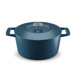 Master Swiss IronPot Panela de Ferro Fundido Redonda 24cm Ferro Fundido Azul