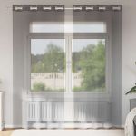 vidaXL Cortinas de Voile com Ilhós 2 Peças Castanho-claro - 1510288940
