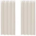 vidaXL Cortinas de Voile com Ilhós 2 Peças Creme 140x245 cm - 3216630244