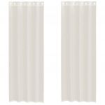 vidaXL Cortinas de Voile com Ilhós 2 Peças Creme 140x300 cm - 1370980552
