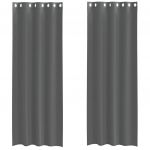 vidaXL Cortinas de Voile com Ilhós 2 Peças Cinzento-escuro 140x260 cm - 1212877220