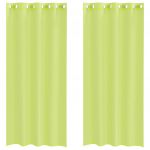 vidaXL Cortinas de Voile com Ilhós 2 Peças Verde-maçã 140x225 cm - 4203262960