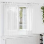vidaXL Cortinas de Voile com Bolsos para Varão 2 Peças Branco - 2121515900