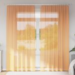 vidaXL Cortinas de Voile com Laços 2 Peças Laranja 140x245 cm - 1000679749