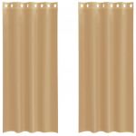 vidaXL Cortinas de Voile com Ilhós 2 Peças Areia - 3009841945
