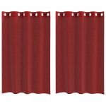 vidaXL Cortinas de Voile com Ilhós 2 Peças Vermelho Tinto - 1648593021