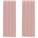 vidaXL Cortinas de Voile com Ilhós 2 Peças Rosa 140x300 cm - 4132952333