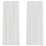 vidaXL Cortinas de Voile com Laços 2 Peças Branco 140x225 cm - 1207373594