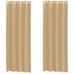 vidaXL Cortinas de Voile com Ilhós 2 Peças Areia - 3272376214