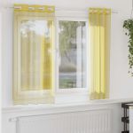 vidaXL Cortinas de Voile com Ilhós 2 Peças Amarelo - 863300578