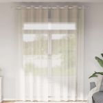 vidaXL Cortinas de Voile com Ilhós 2 Peças Creme 140x260 cm - 3367948658