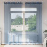 vidaXL Cortinas de Voile com Ilhós 2 Peças Azul Real - 2670075075