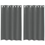 vidaXL Cortinas de Voile com Ilhós 2 Peças Cinzento-escuro 140x175 cm - 3054480847
