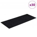 Tapete vidaXL de Escada Adesivos 30 Peças 60x25 cm Retangular Preto - 407372716