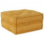 vidaXL Pufe Modular 70x70x36 cm Tecido Amarelo - 2220434761