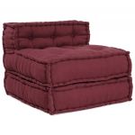 vidaXL Pufe Modular 70x70x54 cm Tecido Castanho - 4253392365