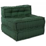 vidaXL Pufe Modular 70x70x54 cm Tecido Verde - 4209531380