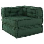 vidaXL Pufe Modular 70x70x54 cm Tecido Verde - 1686948951