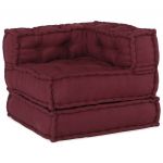 vidaXL Pufe Modular 70x70x54 cm Tecido Castanho - 2638353416