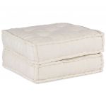 vidaXL Pufe Modular 70x70x36 cm Tecido Creme - 2107112726