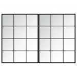 vidaXL Espelhos de Parede 2 Peças 80x60 cm Metal Preto - 274756507
