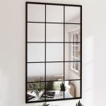 vidaXL Espelhos de Parede 2 Peças 100x60 cm Metal Preto - 2382685752