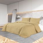 vidaXL Conjunto de Capa de Edredão 155x220 cm Cinza-acastanhado - 1338851677