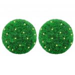 vidaXL Bolas Artificiais de Buxo com Luzes led 2 Peças Verde 45 cm - 2760367467