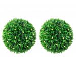 vidaXL Bolas Artificiais de Buxo com Luzes led 2 Peças Verde 38 cm - 3713754575