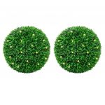vidaXL Bolas Artificiais de Buxo com Luzes led 2 Peças Verde 55 cm - 861209827
