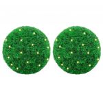 vidaXL Bolas Artificiais de Buxo com Luzes led 2 Peças Verde 27 cm - 1128263788