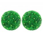 vidaXL Bolas Artificiais de Buxo com Luzes led 2 Peças Verde 22 cm - 3661013462