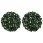 vidaXL Bolas Artificiais de Buxo com Luzes led 2 Peças Verde 45 cm - 2470387986