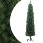 vidaXL Árvore de Natal Artificial Fina com Suporte 180 cm Pvc Verde - 3540600398