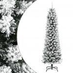 vidaXL Árvore de Natal Artificial Fina com Neve Pvc e Pe 120 cm - 1788267547