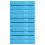 vidaXL Toalhas 10 Peças 100x200 cm 360 Gsm 100% Algodão Turquesa - 1035954006