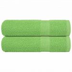 vidaXL Toalhas Banho 2 Peças 100x150 cm 360 Gsm 100% Algodão Verde Maça - 1883099958