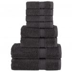 vidaXL 8 Peças Conjunto Toalhas Banho Premium Solund 600gsm Antracite - 4283579661