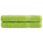 vidaXL Toalhas Premium Solund 2 Peças 100x200 cm 600 Gsm Verde Maça - 868697033