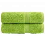 vidaXL Toalhas de Banho Premium Solund 2 Peças 100x150 cm 600 Gsm Verde - 3541215959